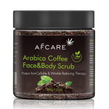 Etiqueta privada Exfoliante de café orgánico 100% natural Exfoliante facial y corporal anticelulítico